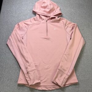 Nike Fit Dry Pink Hooded Quarter Zip Pullover Women's Small Running Training